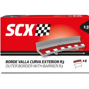 SCX 1:32 U10473 Shoulders with Barriers Outside Shoulders Radius 3 / 22.5° Curves x4 Pack