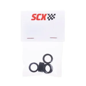 SCX 1:32 U10497 Rubber Tires - Tire Kit #10 19x11.6mm - Ribbed x4 Pack