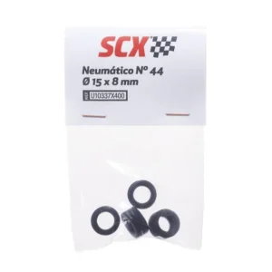 SCX 1:32 U10337 Rubber Tires - Tire Kit #44 15x8mm - Ribbed x4 Pack