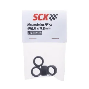 SCX 1:32 U10335 Rubber Tires - Tire Kit #51 19.8x11.5mm - Slick x4 Pack