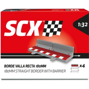 SCX 1:32 U10488 Shoulders with Barriers Half Length Straights x4 Pack