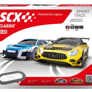 SCX Classic U10586 Sprint Track Slot Car Racing Set  GT3 Cars - Audi vs. Mercedes-AMG